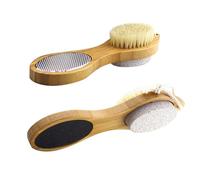 Alipis 2 pièces Râpe Pédicure Double Face Bambou Naturel Outil Exfoliant Portable pour Éliminer Peau Morte et Callosités Design Ergonomique pour Soins Domicile et Professionnels