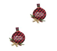Alipis 2 Pièces Référencement Pendentif Mural De Noël Couronne pour Porte D'entrée Couronne De Noel Rouge Panneau De Bienvenue De Noël Pendentifs d'arbre De Noël Cercle De Bambou