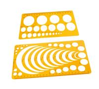 Alipis 2 pièces Règles Plastique Rigide pour Dessin Géométrique Modèle de Gabarit Transparent Précis pour Mesures et Tracés Techniques