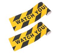 Alipis 2 pièces Ruban Adhésif Antidérapant Jaune Noir avec Texte Watch Your Step Autocollants Sol Avertissement pour Escaliers et Zones à Risque Bande Signalétique Adhésive Sécurité
