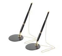 Alipis 2 pièces Stylo Comptoir Anti-vol avec Chaîne Stylo Personnel à Bille Noir Support Sécurisé pour Bureau Réception Banque Hôtel École et Maison