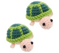 Alipis 2 Pièces Tortues Miniatures Au Crochet Fait Main Poupées Décoratives Positives pour Bureau Compagnons de Soutien Émotionnel Cadeaux Inspirants pour Noël et Anniversaire