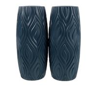 Alipis 2 Pièces Vase à Fleurs en Plastique Bleu pour Cimetière Base Stable Lestée et Structure Épaissie, Montage Facile et Difficile à Renverser, pour Terrain en Pente