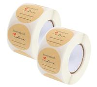 Alipis 2 rouleaux Étiquettes Autocollantes Kraft Papier Stickers Ronds Adhésifs pour Bocaux Alimentaires et Emballages Pâtisserie Autocollants Scellants Faciles à Décoller sans Résidu