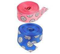 Alipis 2 Rouleaux Ruban Décoratif Sportif 22mm Polyester à Motifs | Brillant, Texture Côtelée, Effet Pailleté, pour Bandeaux, Nœuds, Uniformes et Emballage Présent