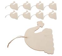 Alipis 20 Décorations de Noël en Bois Brut à Suspendre - Lot de 20 Étiquettes de Sapin de Bonnet de Père Noël Ajouré - Décorations Rustiques DIY pour Peinture et Loisirs Créatifs -