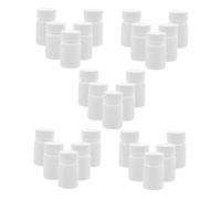Alipis 20 Pièces Bouteille Solide Pillulier Capsule Récipient Bouteilles En Plastique Poudre Médecine Conteneur De Gélules Vis Bouteille En Plastique Pour Médicaments Vide Cas Blanche Pe