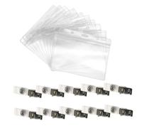 Alipis 20 pièces Lot de Protège-cartes Transparente Étanches et Résistants à l’Usure avec Clips Doubles pour Cartes d’Identification et Badges Accessoires Portables pour Événements et
