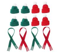 Alipis 20 Pièces Mini Knit Hat and Scarf Set for Crafts Xmas Pet Scarf Wine Bottle Topper and Christmas Tree Ornaments