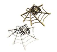 Alipis 20 pièces Pendentifs Araignée Creux Accessoires Bijoux DIY Décoration Toile Araignée Halloween Charme et Texturé