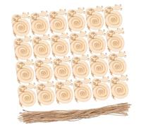 Alipis 20 pièces Rondelles Bois Escargot avec Corde à Suspendre Supports Bois Artisanat DIY Peinture Décor Créatif Maison Accessoires Loisirs Créatifs