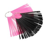 Alipis 200 pièces Plateau de Présentation Ongles Palette Éventail Réutilisable avec Bâtonnets Échantillons Noirs et Roses pour Salon et Pratique Manucure Support Gel Polish Rack Facile à