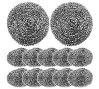Alipis 24 Pièces de Fer pour Acier Inoxydable Brosse à Pot Plat Dish Brush Scrubber éponge Brosse à poêle Aide de Cuisine Propre Lave- Paquet Boule de Nettoyage