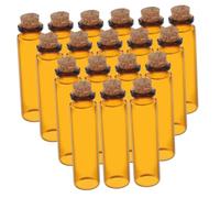 Alipis 24 pièces Lot de Petits Flacons Verre Marron avec Bouchon Liège Étanche Mini Bocaux pour Bricolage Messages Mariages et Projets