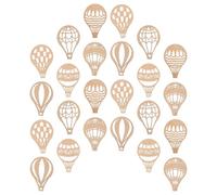 Alipis 24 Pièces Ornement de Montgolfière en Bois Beige pour Bricolage Diy, Tranches en Bois Non Peintes Résistantes, Décoration Chambre Ado Garçon Sécurisée