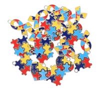 Alipis 24 pièces Pendentifs Puzzle Alliage pour Bijoux Breloques Autismes DIY pour Bracelets et Colliers Accessoires Créatifs Durables
