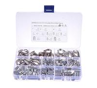 Alipis 240 pièces Manchons Aluminium Double Barillet pour Câbles Anneaux de Sertissage Robustes pour Boucles de Câble Résistance pour Usage Intérieur et Extérieur