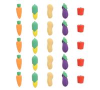 Alipis 25 pièces Lot de Gommes Garçon Fille Forme Légumes Mignonnes TPR Gommes Effaçables Portables pour Élèves Cadeau Scolaire et Pratique