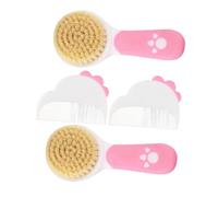 Alipis 2ensemble Brosse et Peigne pour Garçon Fille Kit de Toilettage Né Soin Capillaire Doux pour Croûtes de Lait Outil de Coiffure pour Nourrissons