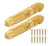 Alipis 2pcs Loquet de Sécurité de Porte Vintage en Alliage Épais Or, Verrou Robuste Haute Résistance pour Portes et Fenêtres en Bois Massif