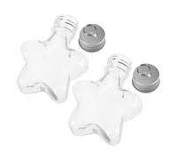 Alipis 2pièces Bouteille à Souhaits Étoile Pot De Récompense Transparent avec Bouchon Aluminium Mini-conteneur De Stockage pour Perles Décorations De Noël à Remplir Contenants Artisanat p