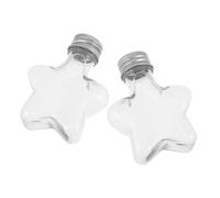 Alipis 2pièces Bouteille à Vœux Étoile Bouteilles Transparentes Plastique avec Bouchon à Vis Aluminium pour Loisirs Créatifs Et Activités Manuelles