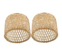 Alipis 2pièces Lot De Abat-jours Bambou Tissé Suspendu Pour Lustre Design Et Pour Salon Chambre Restaurant