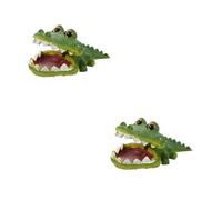 Alipis 2pièces Ornement Simulant Un Alligator Décoration pour Aquarium avec Bubbler Intégré Et Détails Adapté Aux Poissons Eau Douce Et