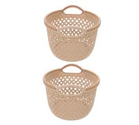 Alipis 2pièces Panier à Linge Beige Petit Plastique Avec Poignées Corbeille Ventilée Et Étanche Pour Chambre Lot De Organiseurs Portables Pour Vêtements