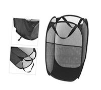Alipis 2pièces Panier à Linge Pop-up Pliable Mesh Noir Panier De Rangement Respirant à Poignées Léger Et Compact Pour Maison Dortoir Voyage Lot