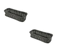 Alipis 2pièces Panier Rectangulaire Imitation Rotin Panier Multifonctionnel Tressé Pour Cuisine Et Maison