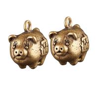 Alipis 2pièces Pendentif Cochon Laiton Style Vintage Pendentif Porte-clés Pour Personnalisation Facile Lot