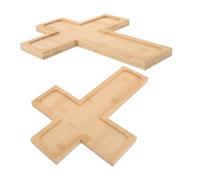 Alipis 2pièces Plateau De Service Forme De Croix pour Apéritifs Fromages Fruits Et Charcuterie Bois pour Maison Cuisine