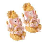 Alipis 2pièces Statues De Éléphant Ganesh Sculptures De Richesse Feng Shui Ornements De Bureau Et Salon Décoration Hindoue pour Maison Et Bureau Figurines Élégantes