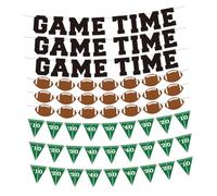 Alipis 3 ensembles Bannière Football à Suspendre Décoration Murale Anniversaire Thème Rugby Fanions Triangulaires pour Fête et Adultes