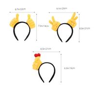 Alipis 3 pièces Bandeau Cheveux Créatif avec Gestes Mains Motif Pouce Victoire Cœur Accessoire Fête Multi Usage pour Femmes et