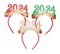 Alipis 3 Pièces Bandeau hair charms hair toppers bandana headband décorations de fête de banderoles Coiffe du nouvel an 2024 guirlande faveur de fête de Noël de fête Plastique