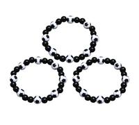 Alipis 3 pièces Bracelets de Poignet Football Noir et Blanc Accessoires Sportifs pour Fans Cadeau Masculin Minimaliste et Stylé