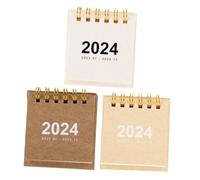 Alipis 3 Pièces Calendrier de Bureau Mini Carton Épais avec Support Stable Agenda Mensuel Portable pour Organisation Quotidienne Au Bureau Couleurs Assorties