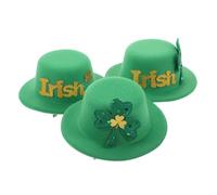 Alipis 3 Pièces chapeau de fête vert faire la fête thème clips de chapeau haut de forme vert Clip de cheveux Shamrock lutin trèfle pinces à cheveux fille accessoires de cheveux chiffon