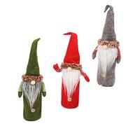 Alipis 3 Pièces De Bouteille Toile De Jute Décoration De Bouteille De Vin De Noël Ornements Bouchon De De Vin Poids De Fermentation Rouge Décoration De Noël Tissu Non Tissé