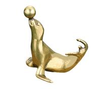 Alipis 3 Pièces De Mer en Laiton Jouet Figurine Animale Animaux De L'océan Jouets De Nappe Phréatique Voiture Mini Statues D'otaries Ornement De De Mer Ornement De Bureau Golden