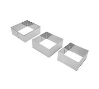 Alipis 3 pièces Emporte Carrés Acier Inoxydable Moules Pâtisserie Rouille Découpoirs Biscuits et Raviolis Outils de Cuisson pour DIY Desserts et Cuisine