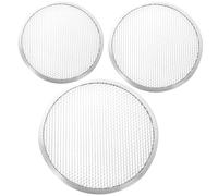 Alipis 3 Pièces Ensemble de Moules à Pizza en Aluminium | Écrans de 10, 12 et 14 Pouces, Argentés, Pratiques à Ranger, pour Pâtisserie Quotidienne