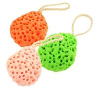 Alipis 3 pièces Éponges Visage Exfoliantes Pulpe de Nettoyant Visage Doux et Portable pour Nettoyage et Démaquillage Quotidien Couleurs Vert Orange Rose