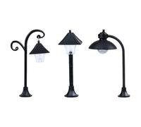 Alipis 3 Pièces Lampe de Scène Miniature en PVC Noir Batterie Incluse | Ornement de Culture en Pot, Éclairage Paysager Pratique, Décor Jardinage et Mini Paysage