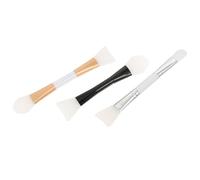 Alipis 3 pièces Lot de Pinceaux Applicateurs Silicone Double-embout pour Masque Facial DIY Brosse Souple pour Application Uniforme de Soins Visage Portable et Léger Assortiment de