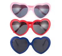 Alipis 3 Pièces Lunettes de Soleil Cœur Effet Diffraction PC | Faciles à Ajuster, Style Classique, pour Festivals et Événements de Noël