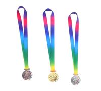 Alipis 3 Pièces Médailles Football Métal Zinc Médaille de Récompense Or Argent Bronze avec Ruban Prix Soccer pour Garçon Fille et Adolescents Encouragement et Compétitions Sportives