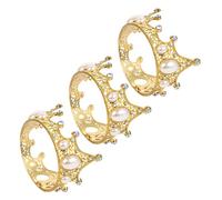 Alipis 3 Pièces Ornements de Gâteau Décorations pour Anniversaire Mariage Accessoires Élégants pour Gâteaux Tiaras pour Photos